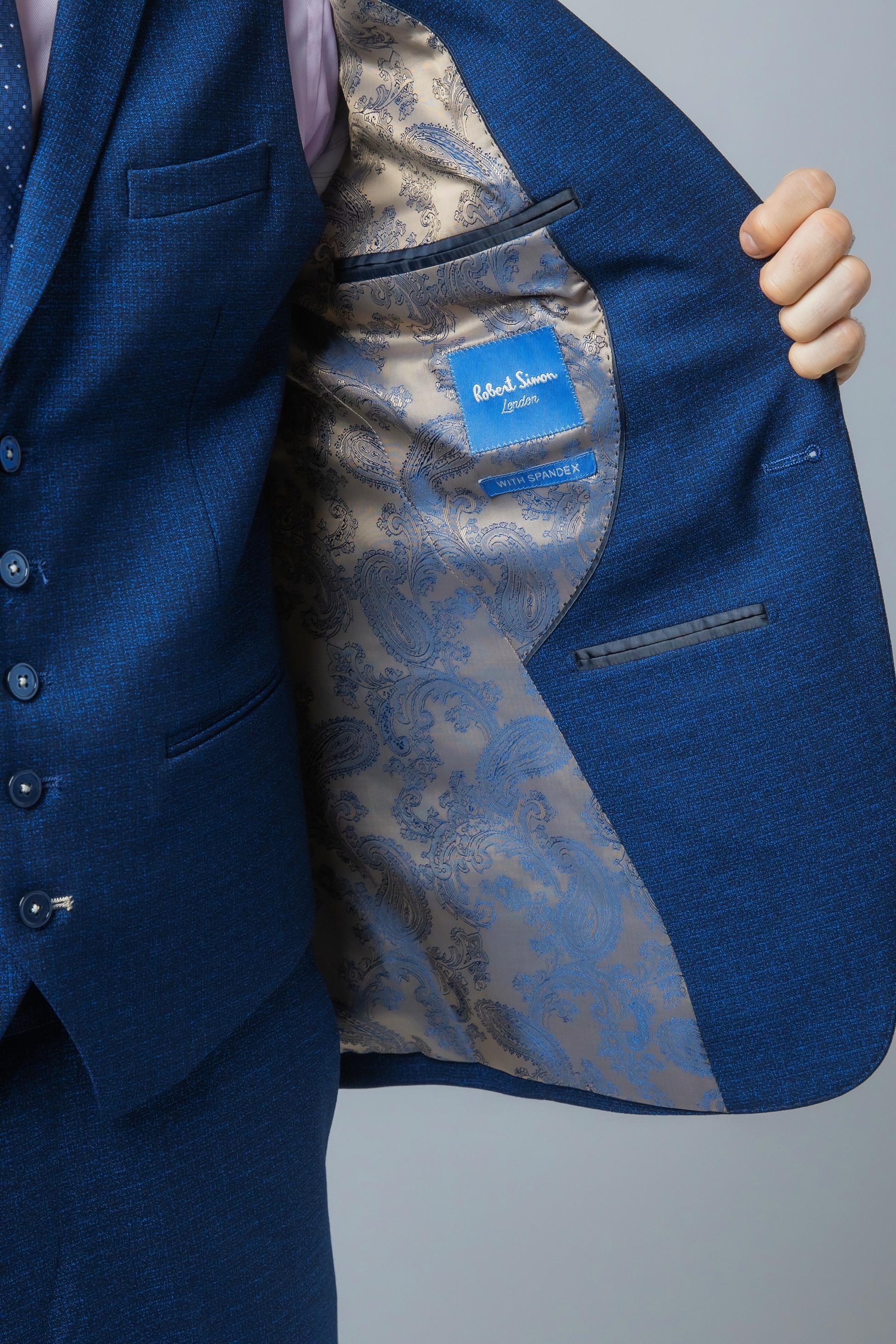 Men's Slim Fit Suit Jacket - MATEO - Indigo Blue