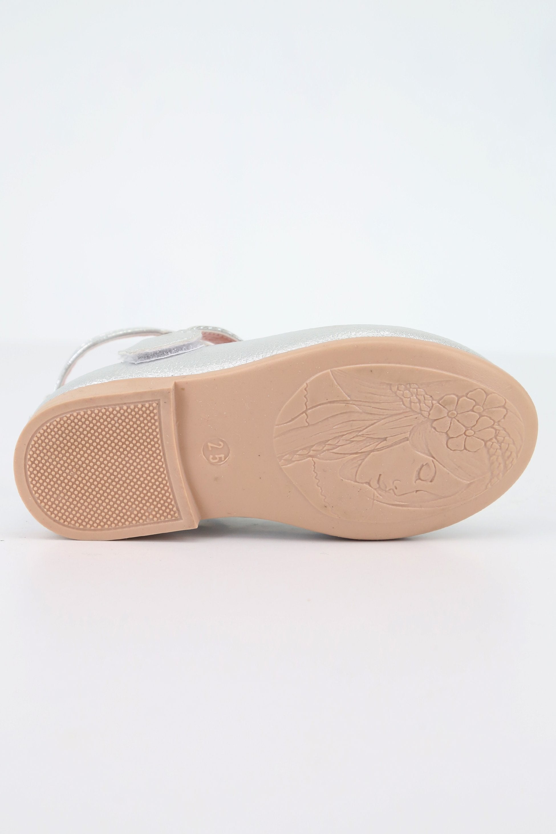 Chaussures Mary Jane Plates Brillantes avec Bride Croisée pour Filles - Argent