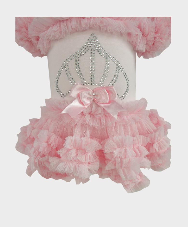 Bodysuit Tutu en Tulle et Coton pour Fillettes - Rose