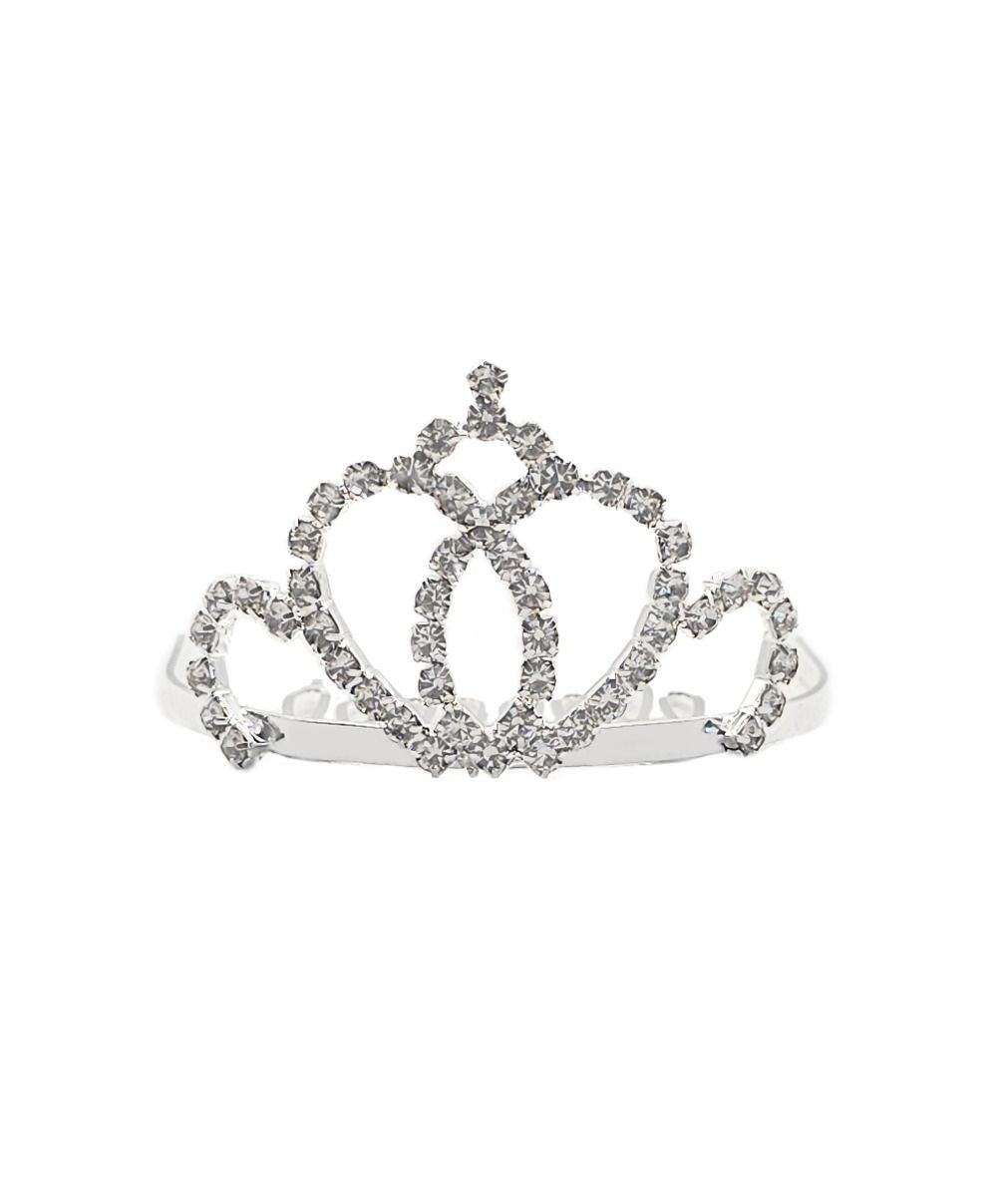 Girls Sparkling Silver Crystal Tiara Crown - Royal
