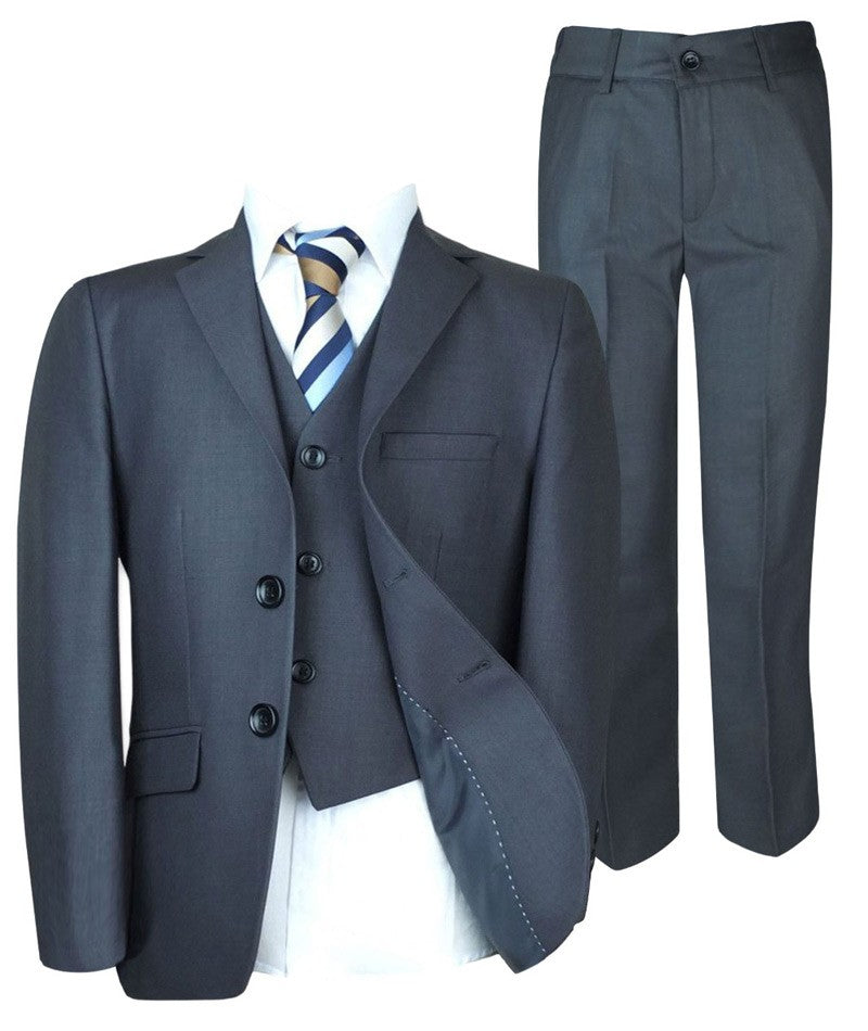 Costume Formel Gris Foncé Coupe Italienne pour Garçons - Gris Charbon