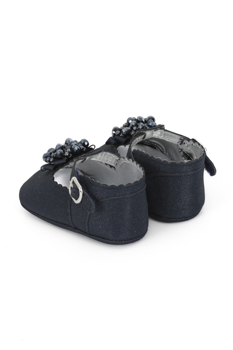 Chaussures pour Bébés Pré-Marchants avec Perles - Bleu Marine