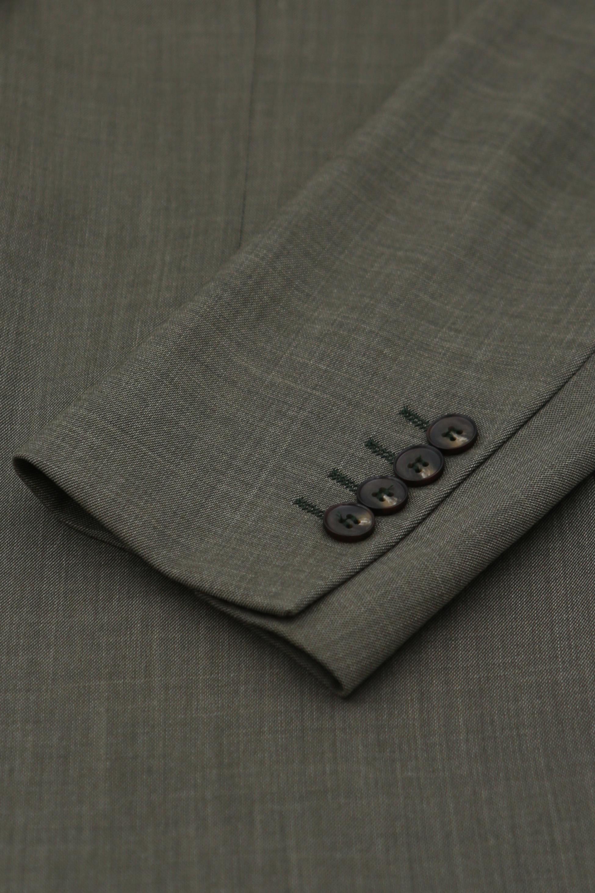 سترة بدلة رجالية بقصة مفصلة مربعة - كورت - أخضر حكيم