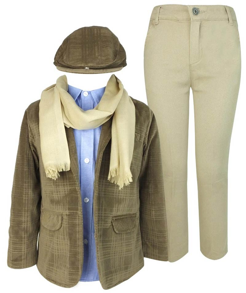 Jungen Wildlederartiger Kamelbrauner Blazer - Kombiniertes Set - Kamelbraun