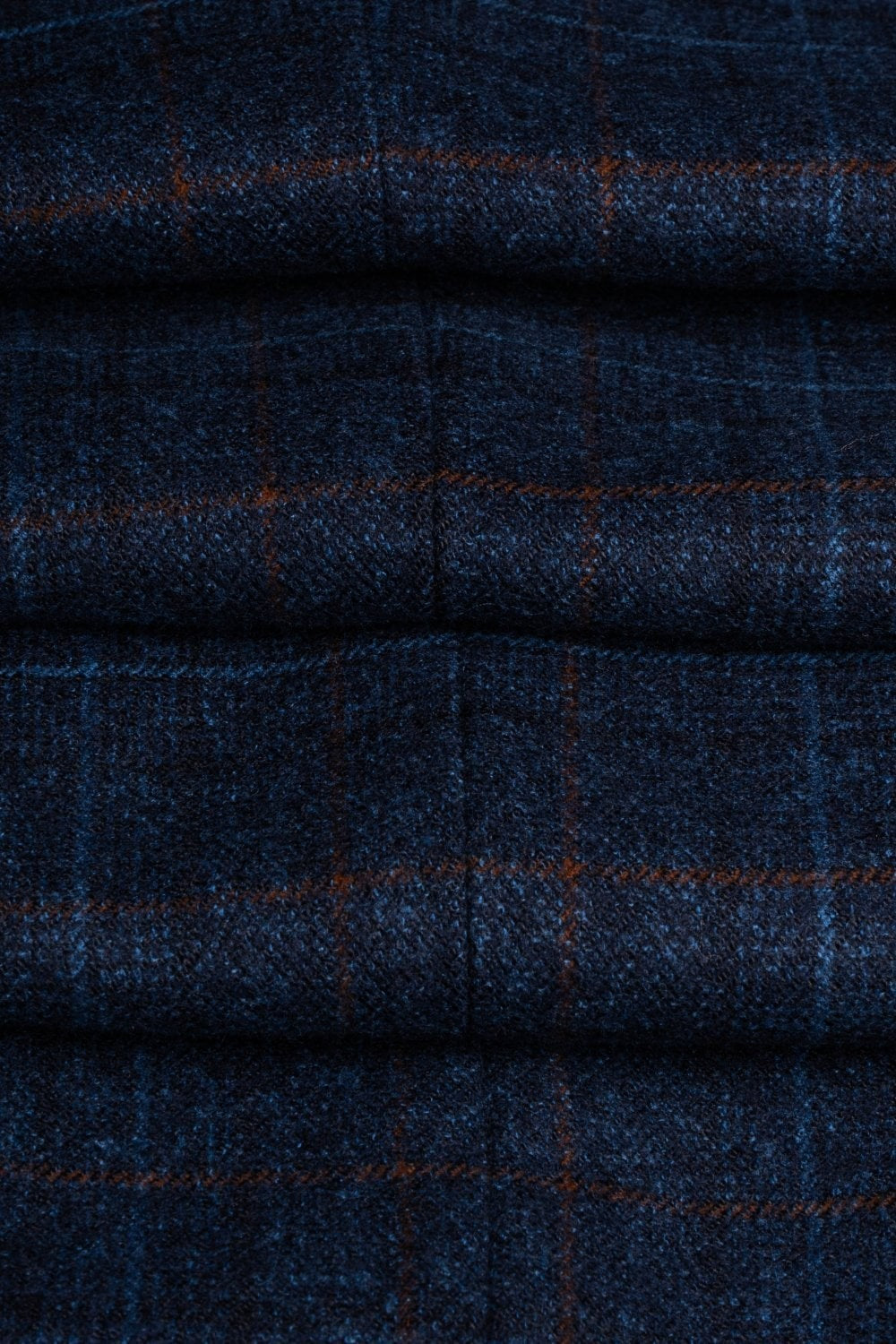 Herren Windowpane Karo Tweed Blaue Weste - CODY - Marineblau