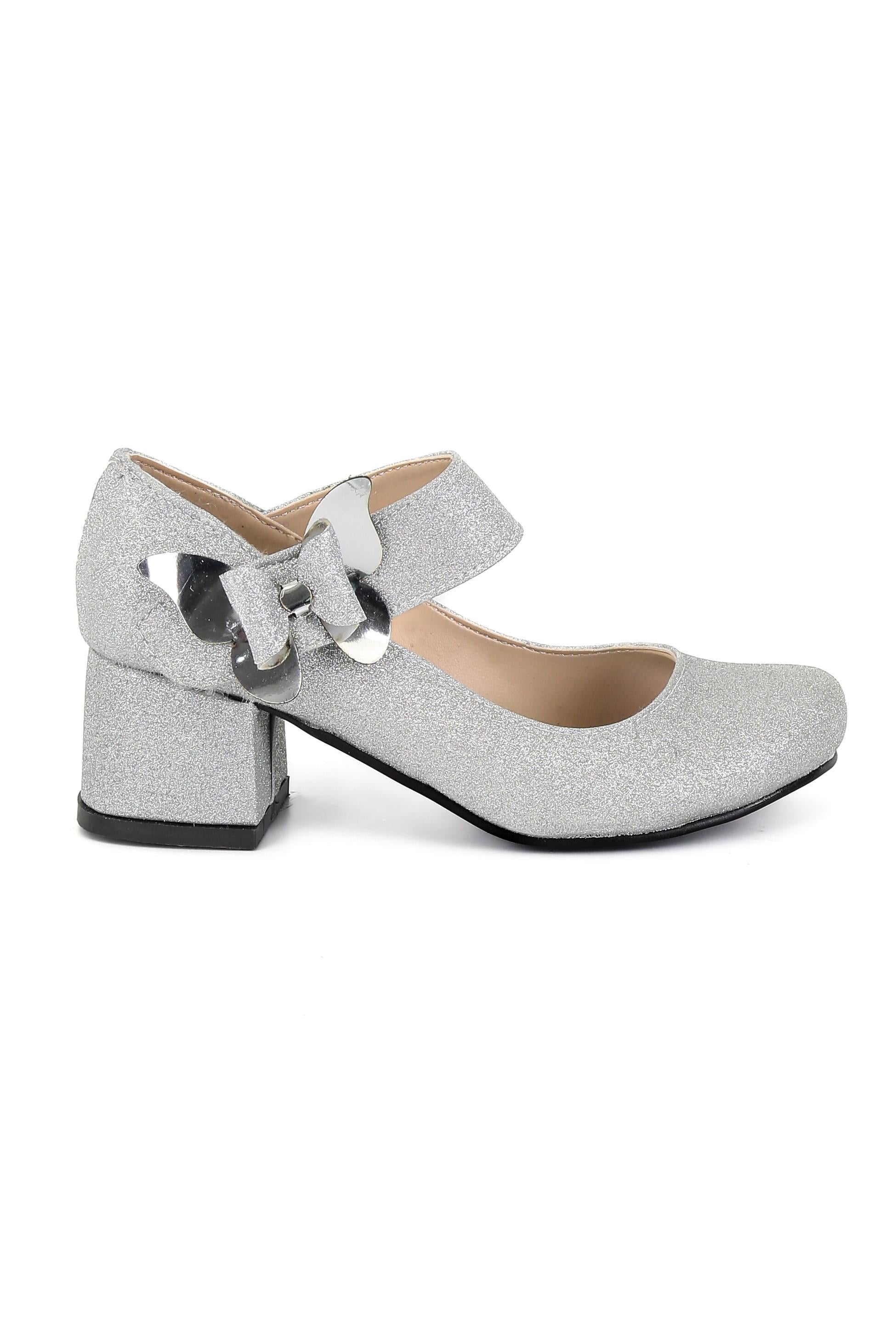 Chaussures Mary Jane Pailletées à Bloc Talon pour Filles - AITANA - Argent