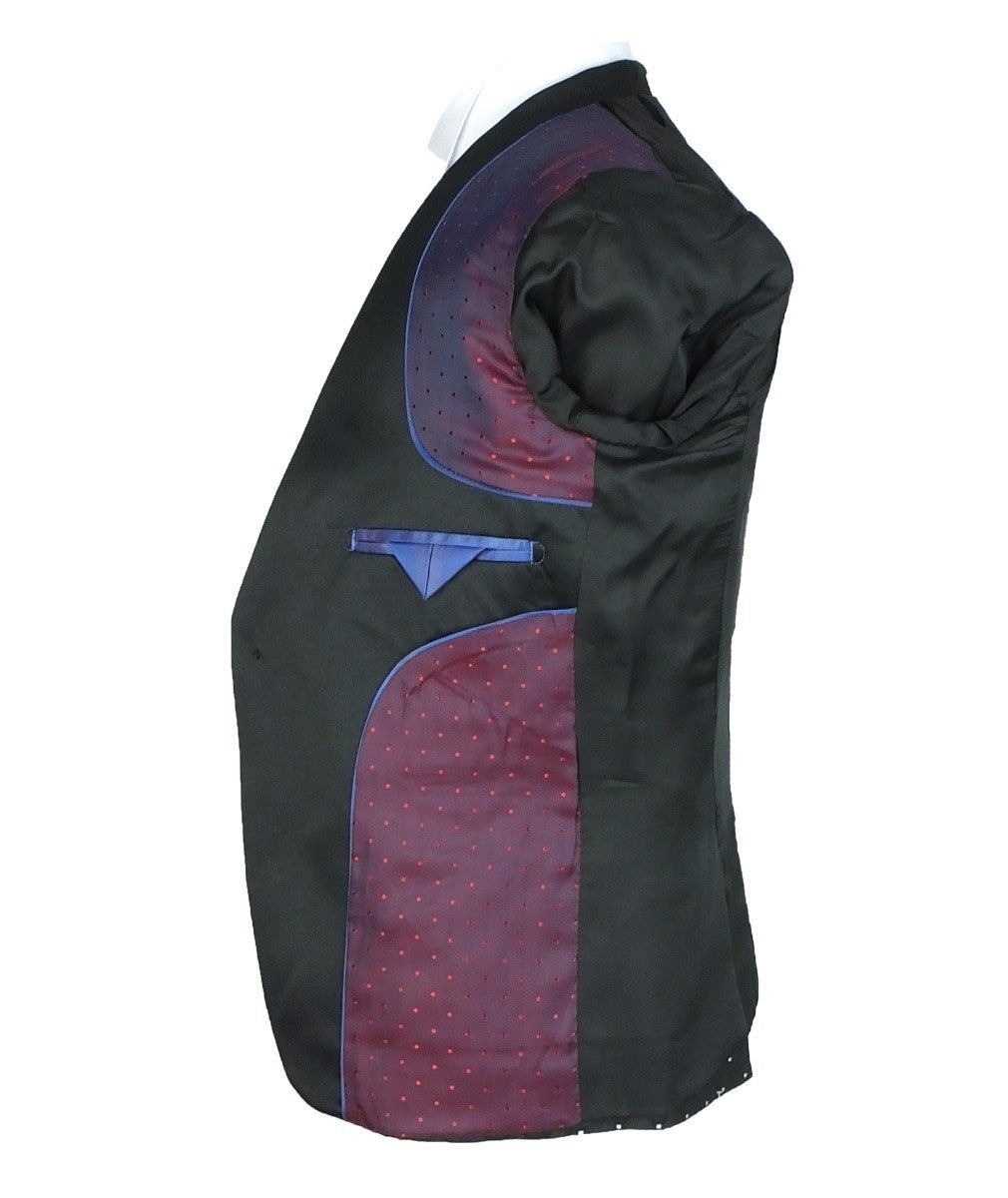 Costume de Smoking Matelassé à Points Noirs pour Garçons - Noir
