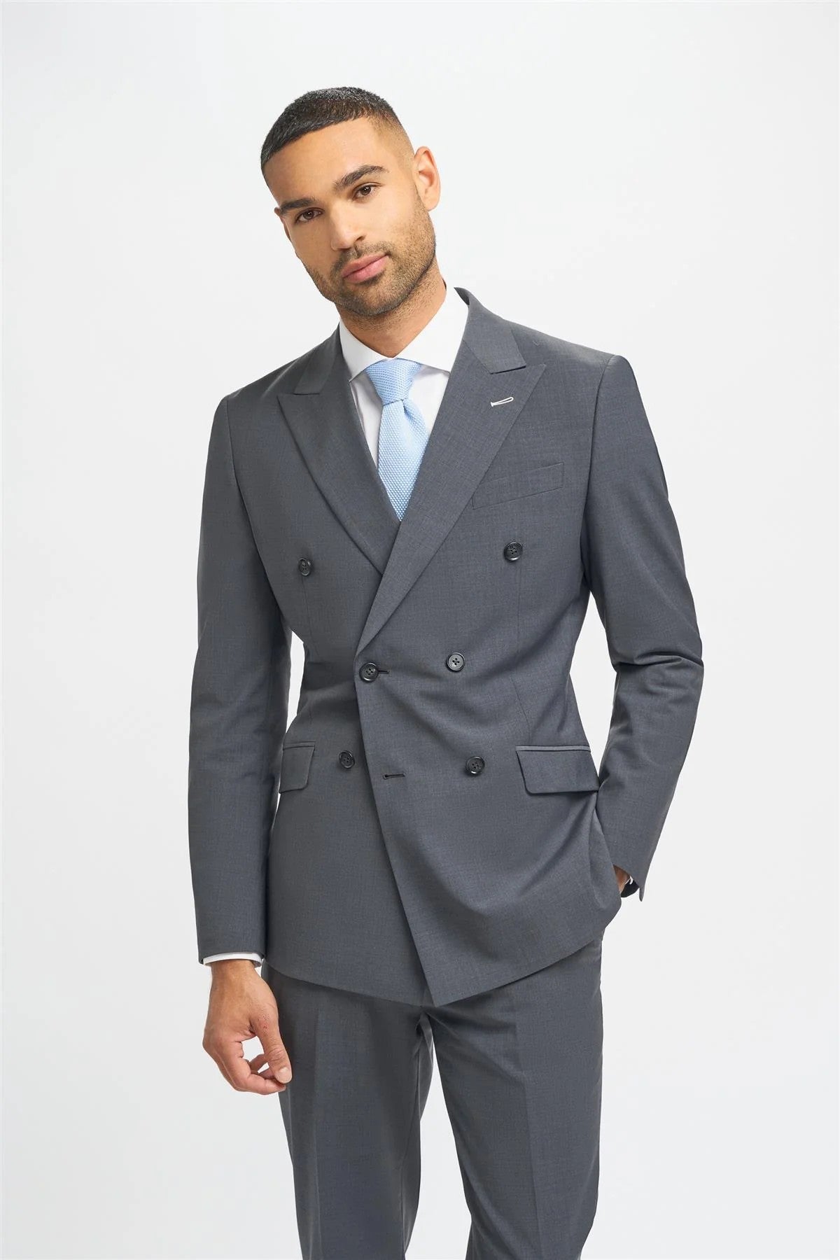 Herren Grauer Kohleschwarz Anzug – BOND D/B - Kohleschwarz