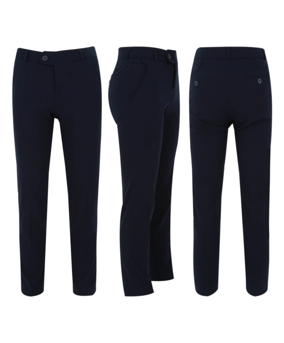Costume à Pois Slim Fit pour Garçons - ARISTOTLE - Bleu Marine