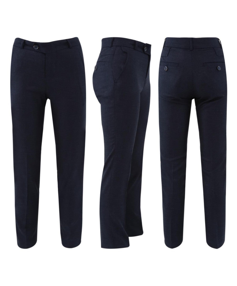 Jungen Tweed Fischgrät Blazer und Westenanzug-Set - Blau