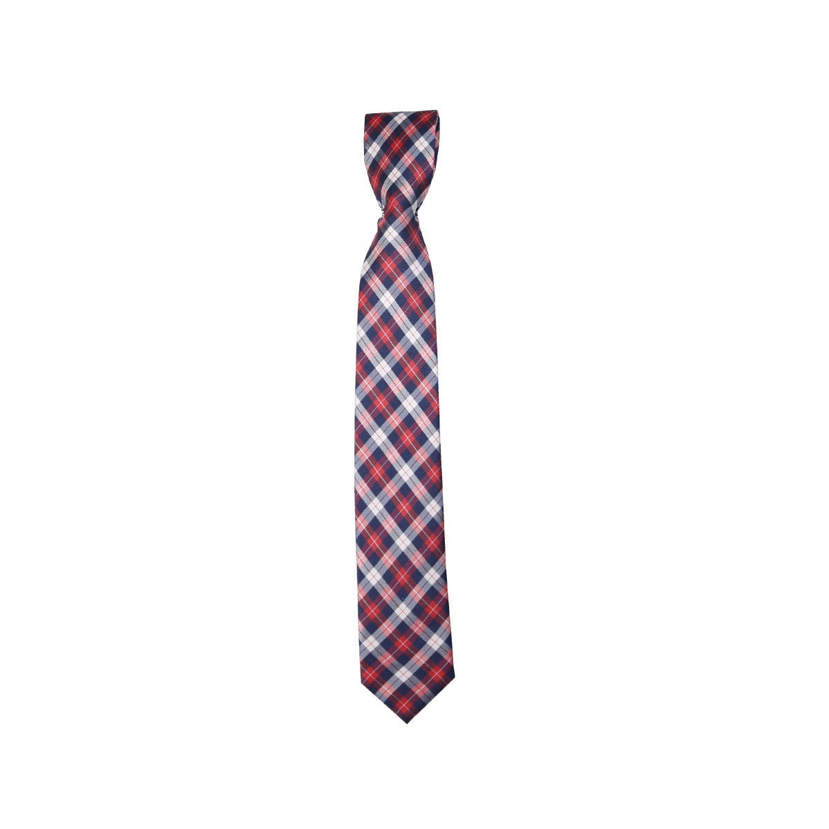 Boys Plaid Checkered Tie  Red and Navy