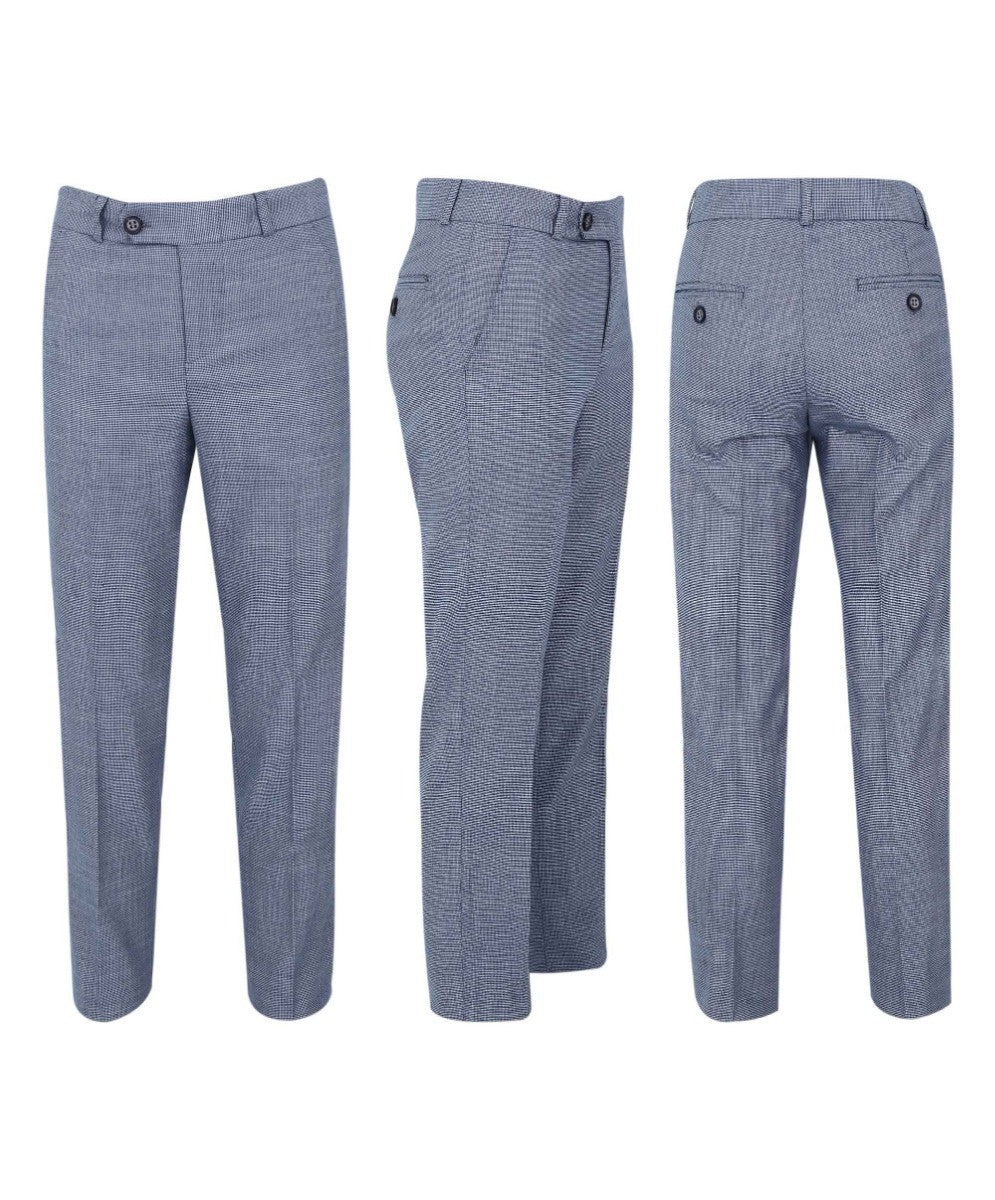 Ensemble Costume à Carreaux Windowpane Slim Fit pour Garçons - Bleu