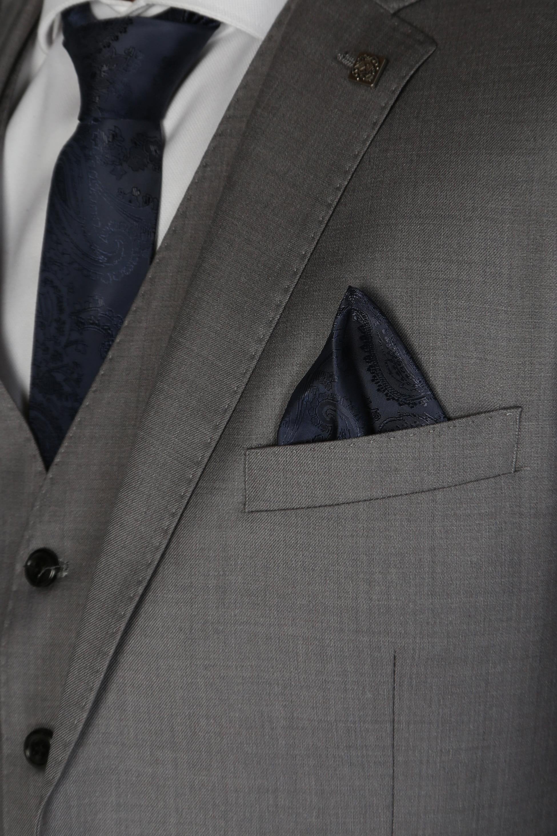 Men's Tailored Fit Formal Suit - CHARLES - Light Grey