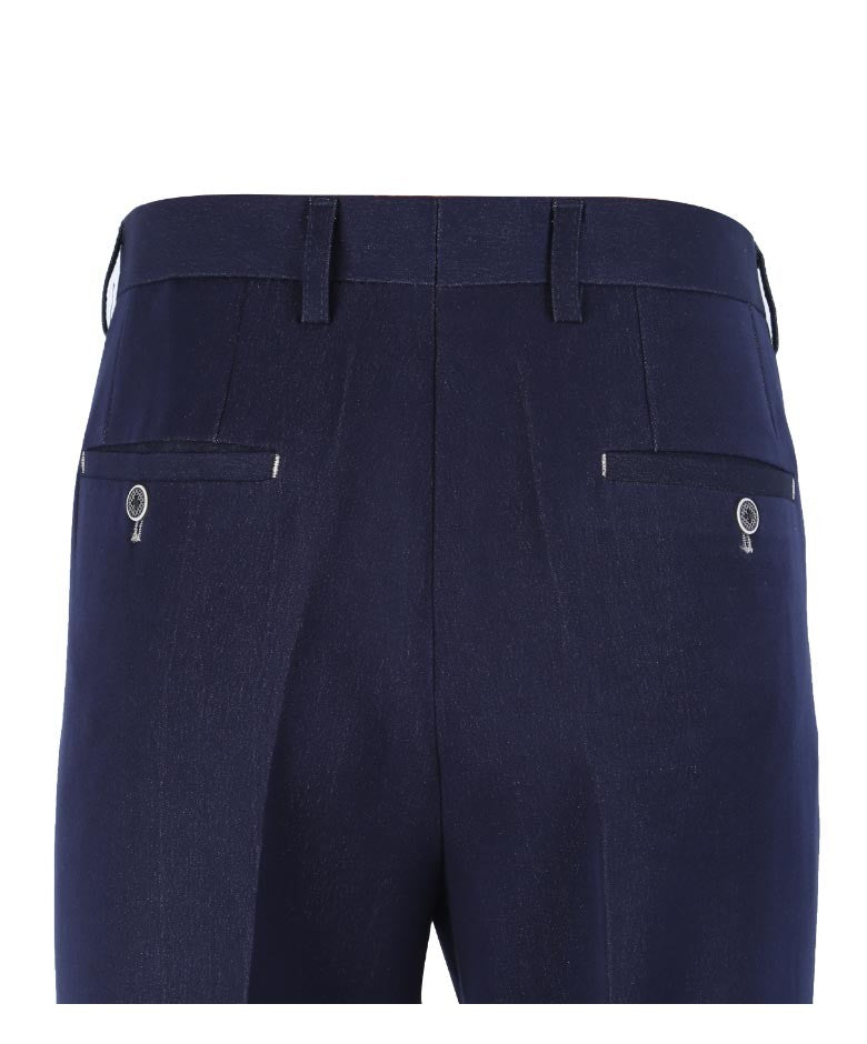 Herren Denim-Look Stretch Slim Fit Hose - FABIAN - Marineblau