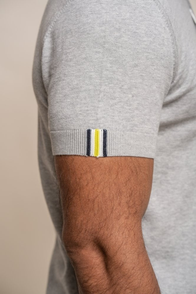 Chemise polo à manches courtes en coton pour hommes - Dino - Gris