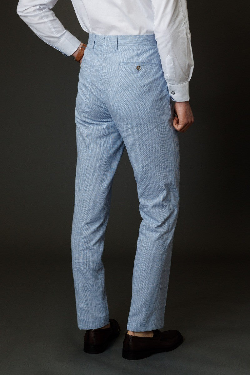 Costume à Motifs Slim Fit pour Hommes - JUDE - Bleu Clair