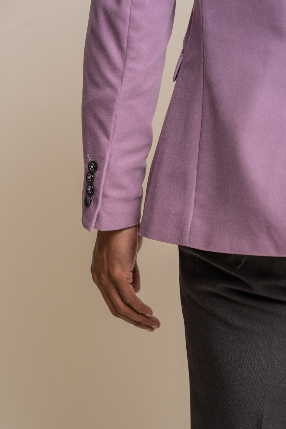 Herren Slim Fit Samt Smoking Blazer - ROSA - Lavendel