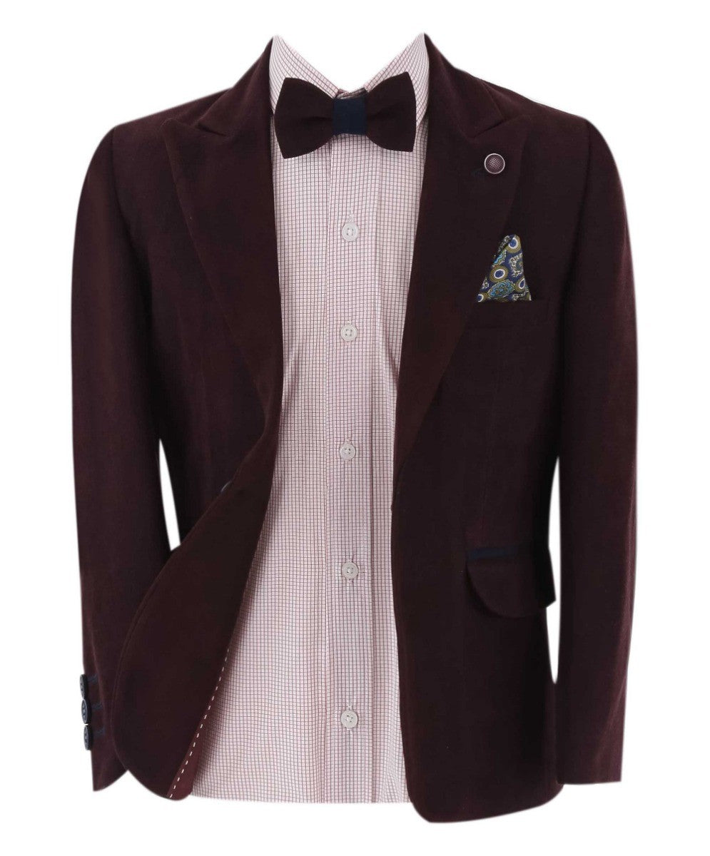 Jungen Slim Fit Formeller Anzug-Set - ARCHIE - Bordeaux