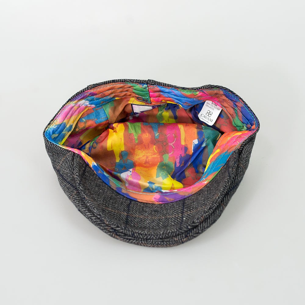 Casquette plate en tweed à carreaux - ALBERT - Gris