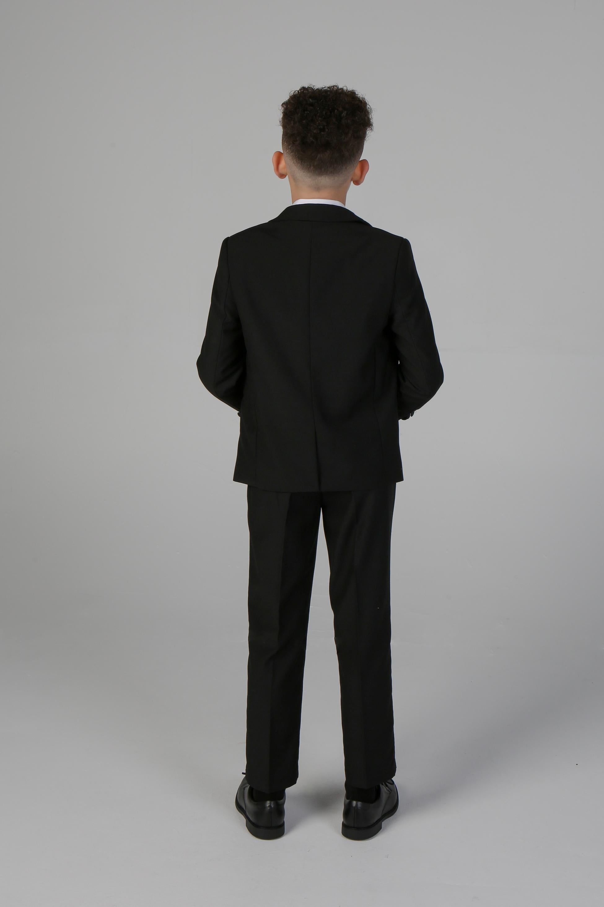 Costume de Smoking à Revers Peak pour Garçons - HARRY Noir - Noir