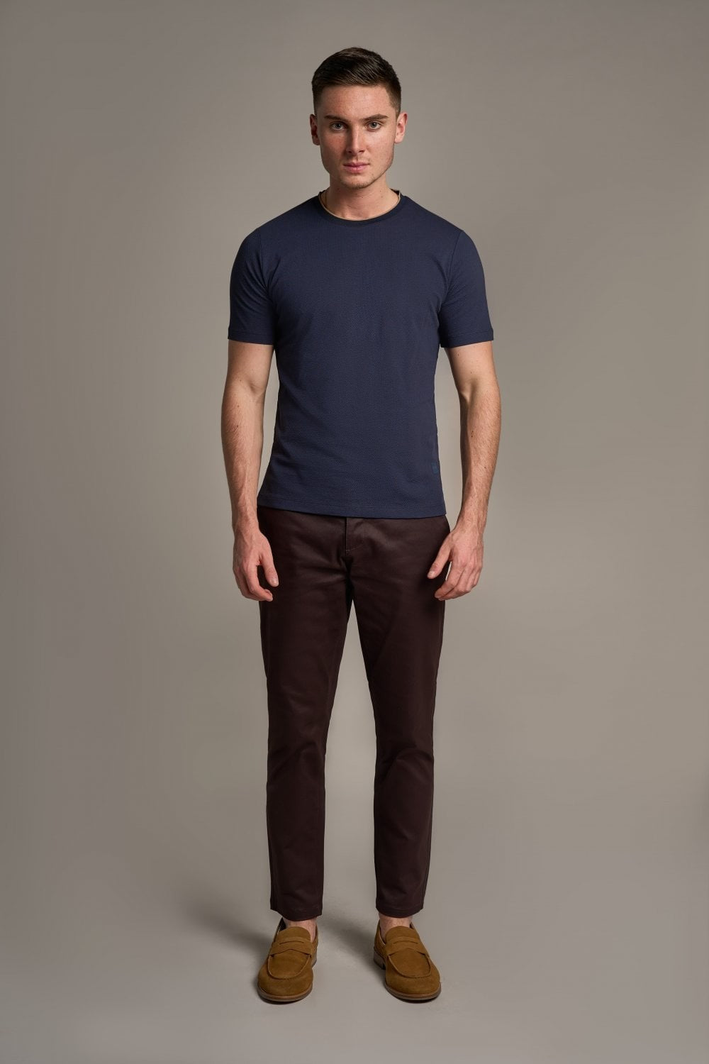 T-Shirt en Coton Slim Fit pour Homme - BYRON - Bleu Marine