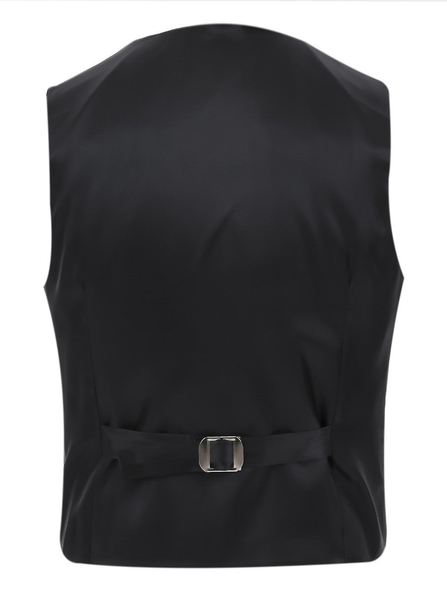 بدلة توكسيدو للأولاد من الساتان بياقة مزخرفة بنقشة الزهور - أسود