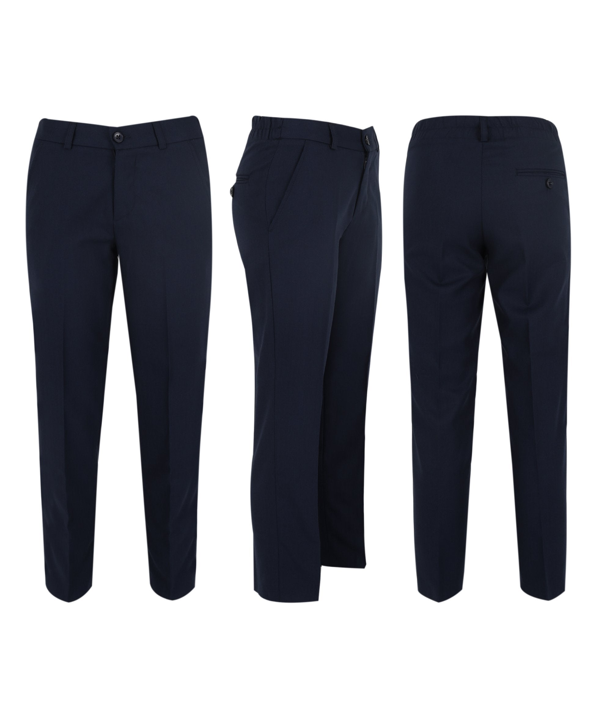 Jungen Slim Fit Fischgrät 8-teiliges Anzug-Set - KING - Navyblau