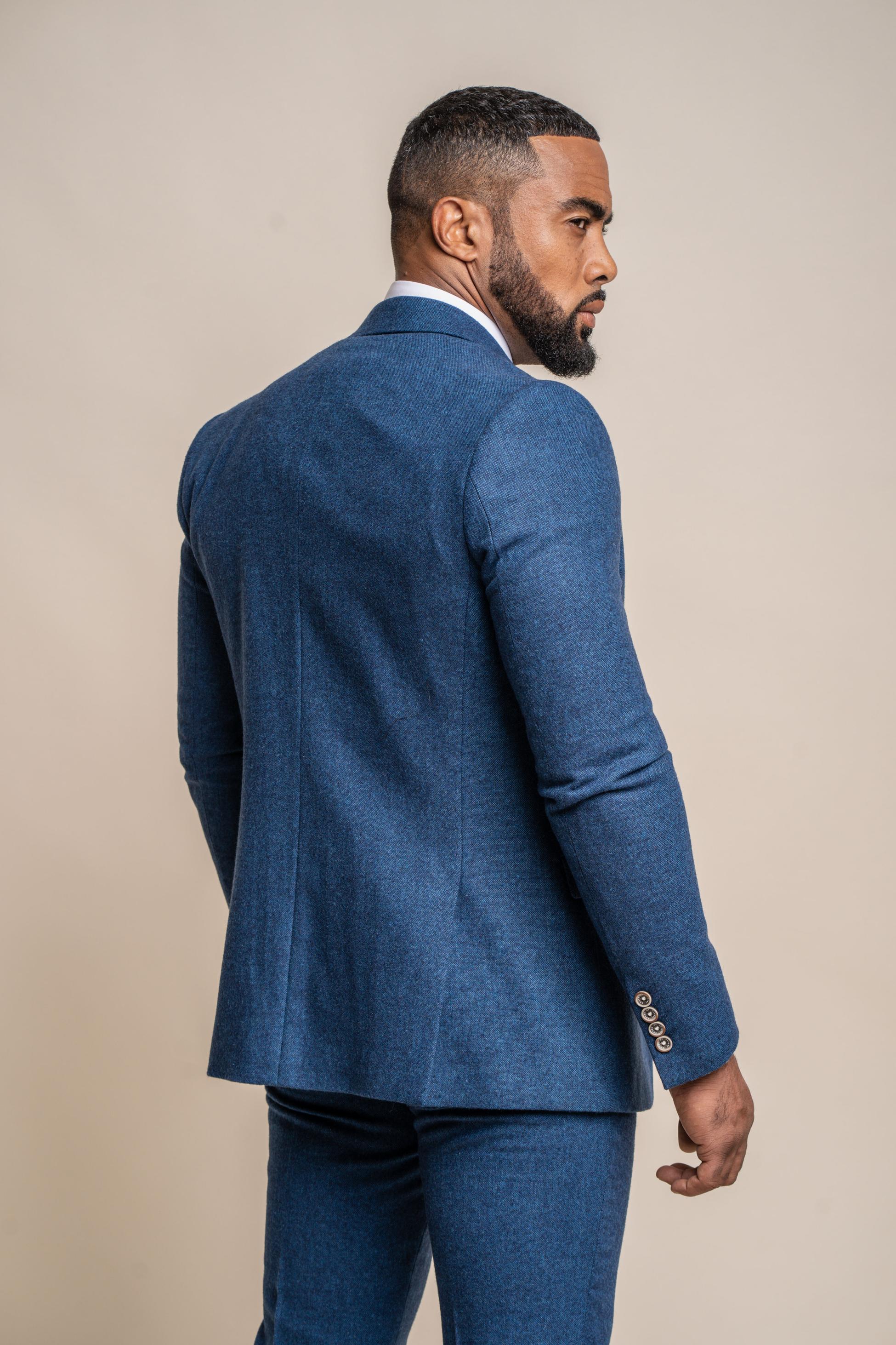 Blauer Herrenanzug aus Tweedwolle im Slim Fit - ORSON - Blau