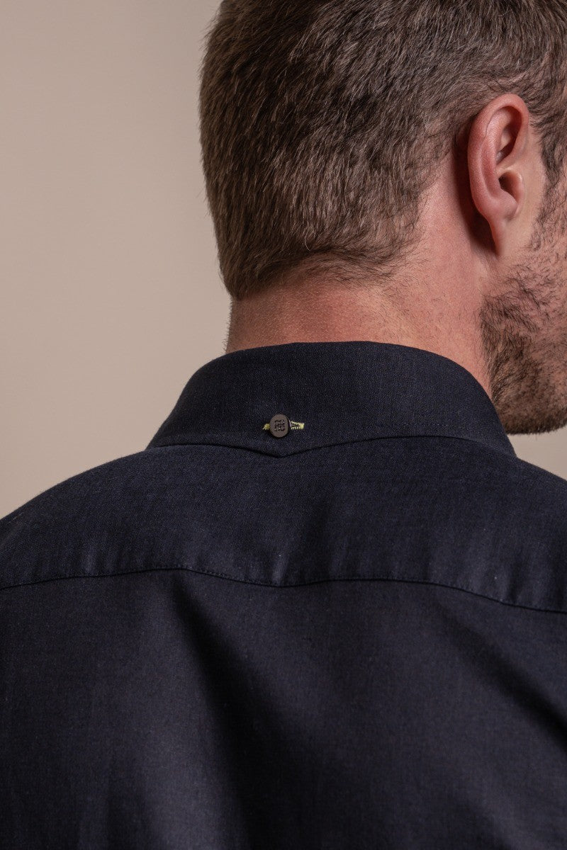 Chemise à Manches Longues en Lin pour Hommes - JORDI - Bleu Marine