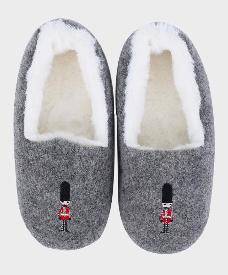 Chaussons en Pluche Douce Garde de la Reine pour Garçons - Gris