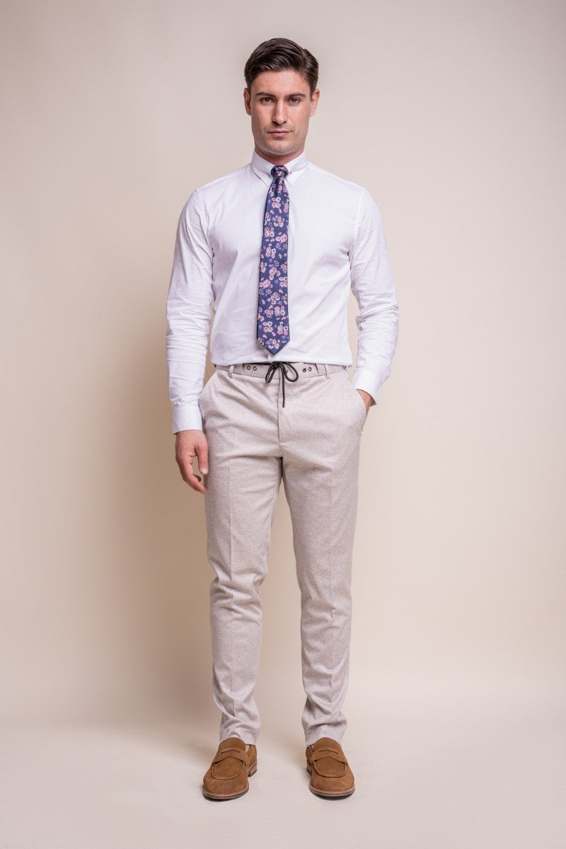 Men's Slim Fit Formal Beige Suit - VALENCIA Ecru - Beige Ecru