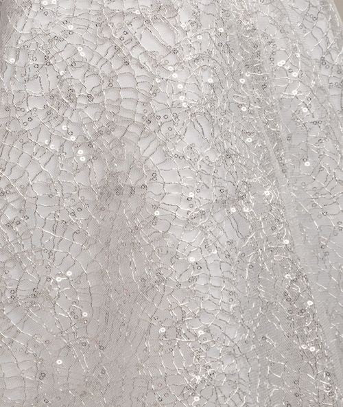 Girls Sparkly Embroidered Dress with Bow – CLIO - Silver