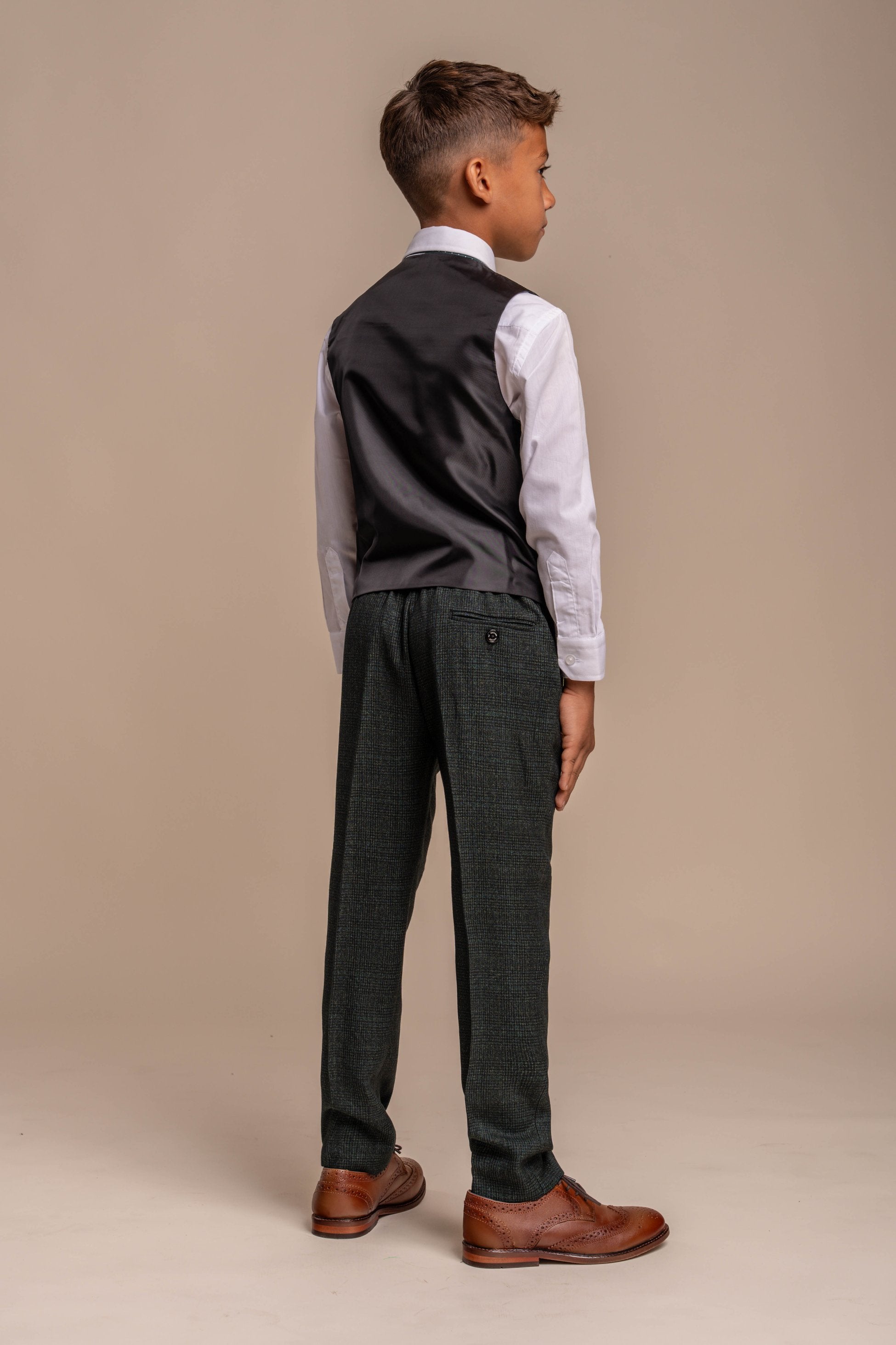 Costume Formel Slim Fit pour Garçons - CARIDI - Vert Olive