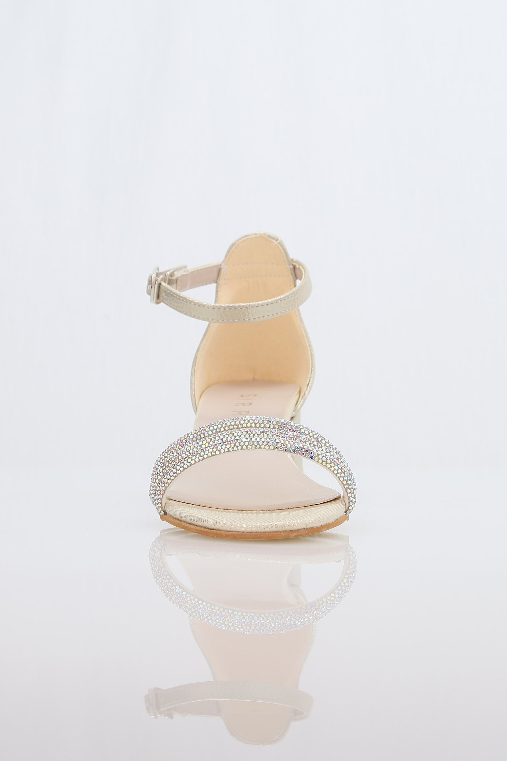 Mädchen Texturierte Blockabsatz Sandalen mit Strassriemen - TWINKLE - Gold