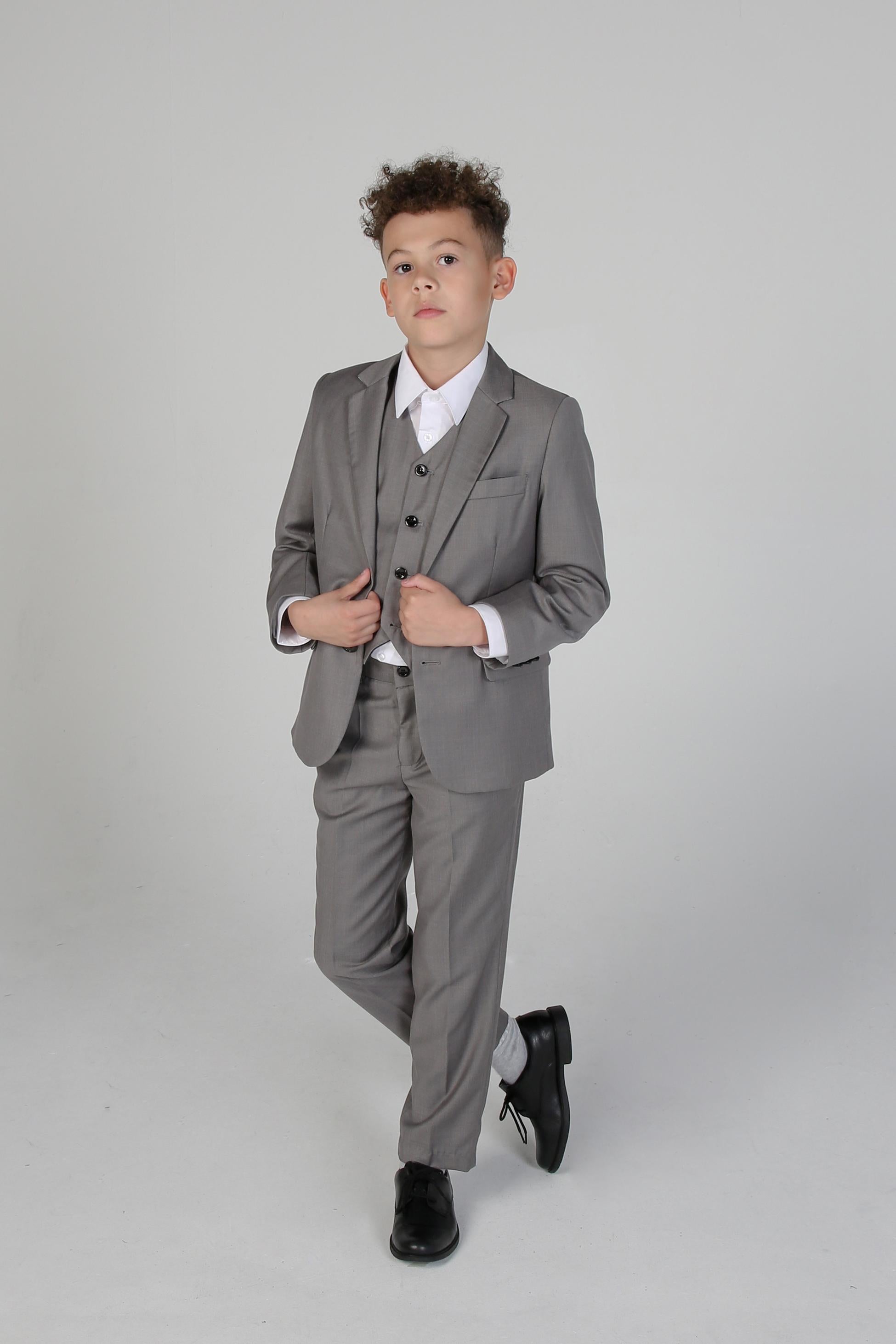 Costume Noir Tailored Fit pour Garçons - PARKER - Gris Clair