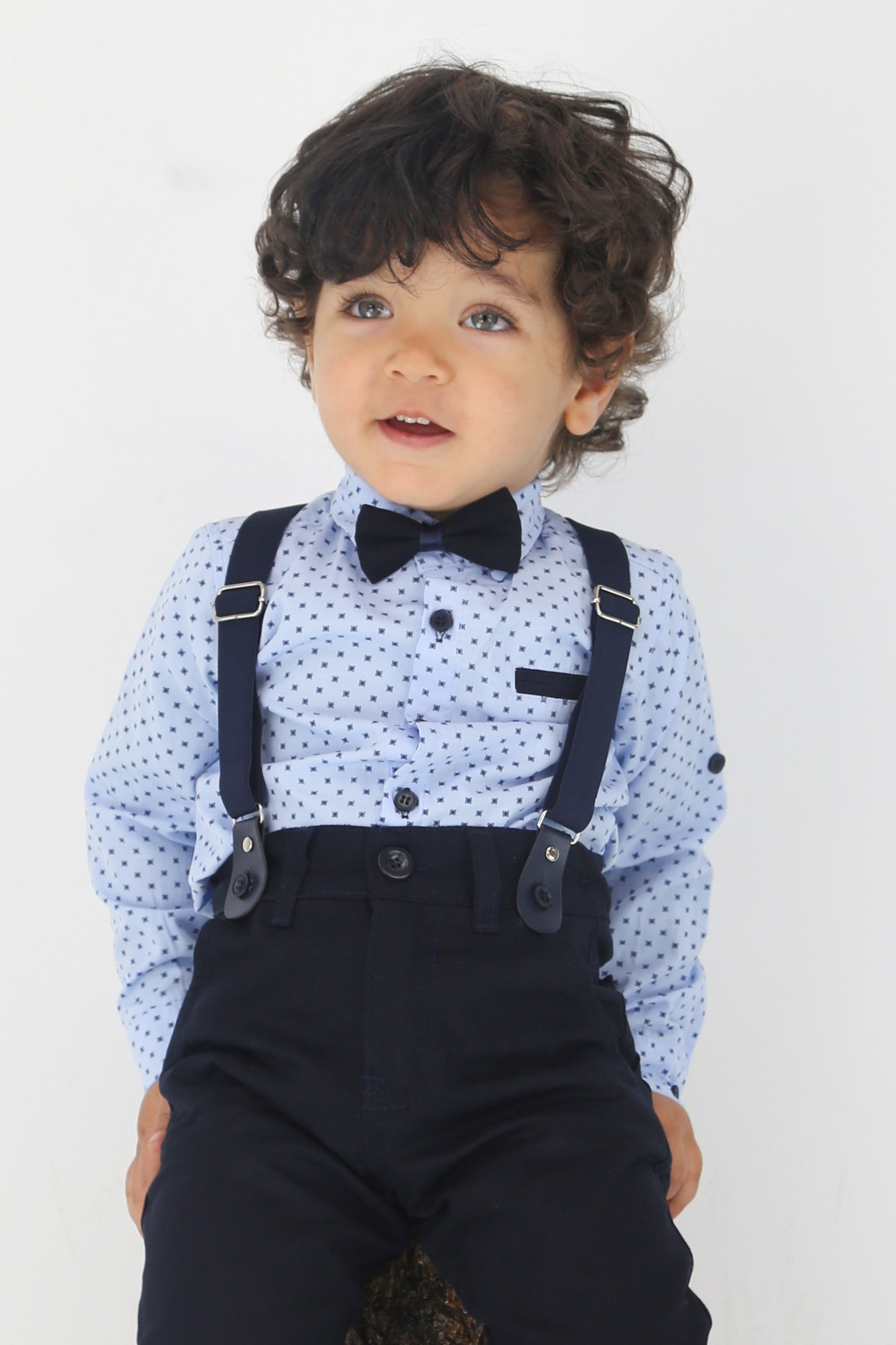 Ensemble 4 pièces en coton à motifs pour bébé et garçon – KELEBEK - Bleu clair - Bleu marine