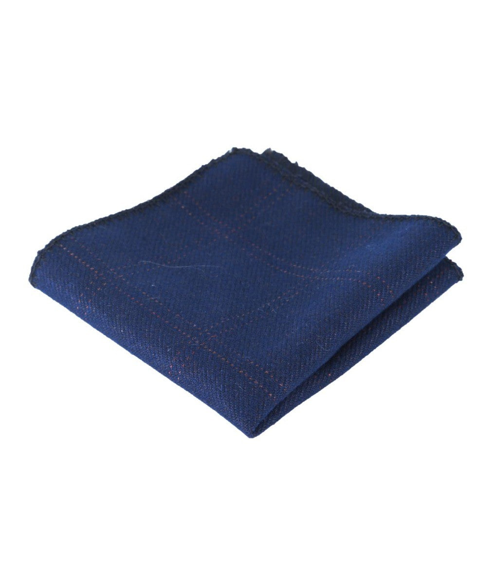 Jungen & Herren Karo Tweed Taschentuch - Marineblau