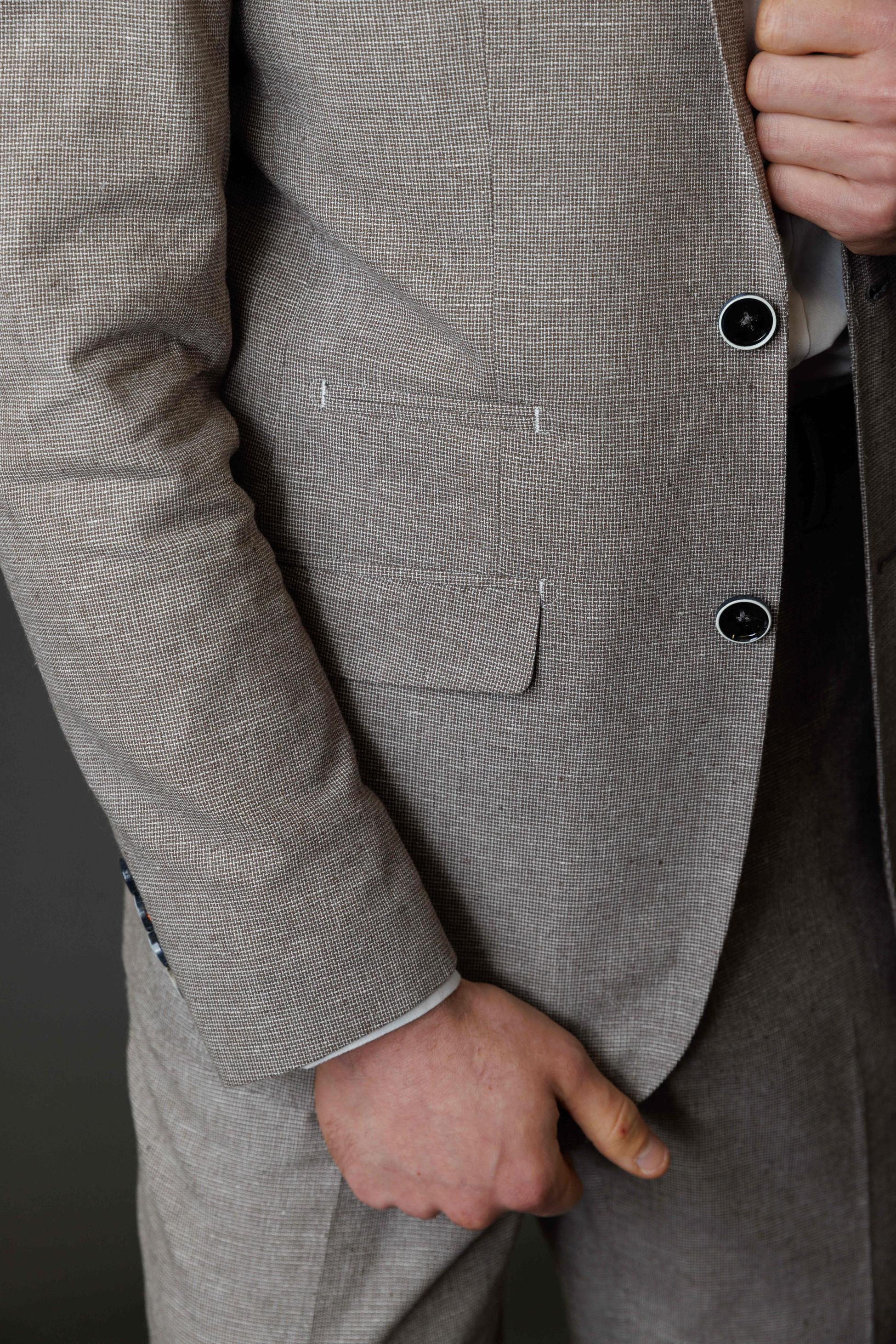 Herren Selbstgemusterter Schlank geschnittener Anzug - JUDE - Hellgrau