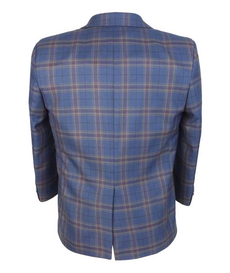 Jungen Maßgeschneiderter Retro Karo Marineanzug - Marineblau - Gold - Kastanienbraun