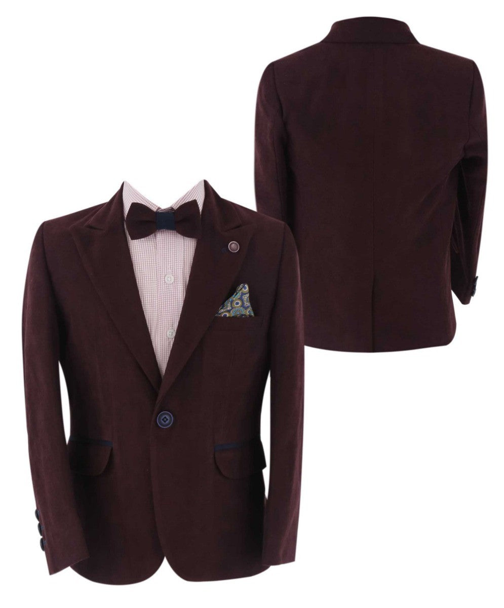 Jungen Slim Fit Formeller Anzug-Set - ARCHIE - Bordeaux