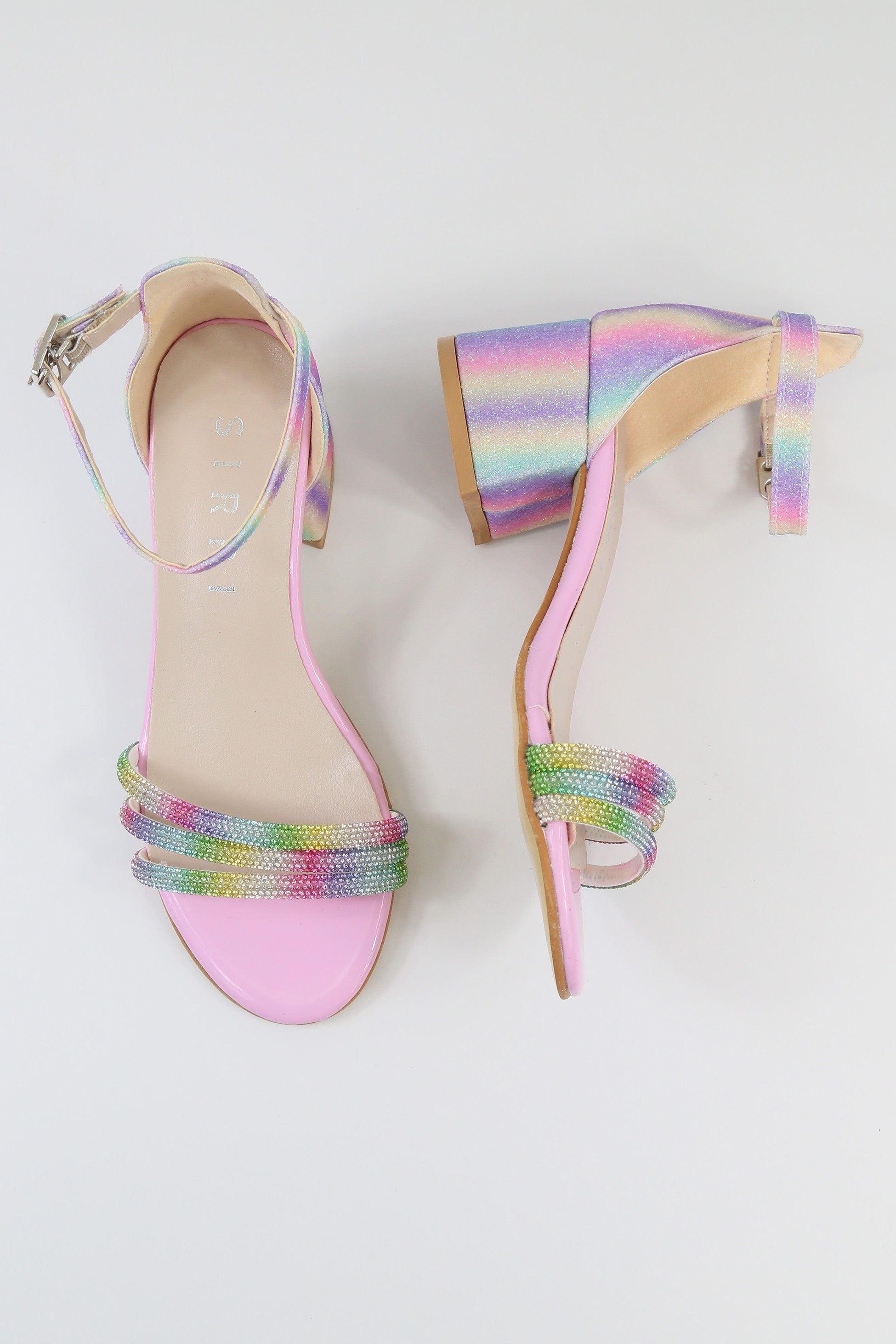 Mädchen Texturierte Blockabsatz Sandalen mit Strassriemen - TWINKLE - Mehrfarbig