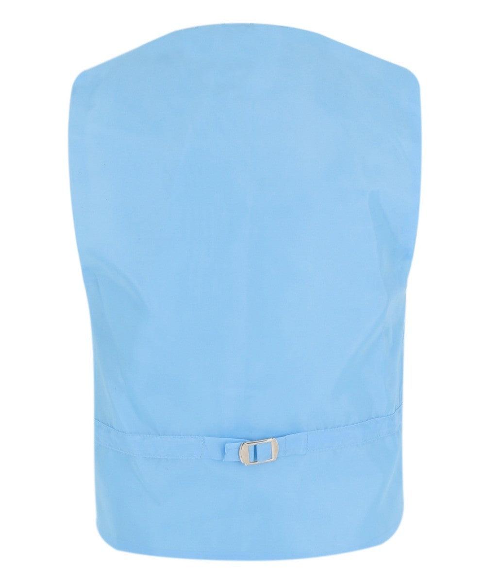 Boys Windowpane Check Blue Waistcoat Set - E-SAM - Blue