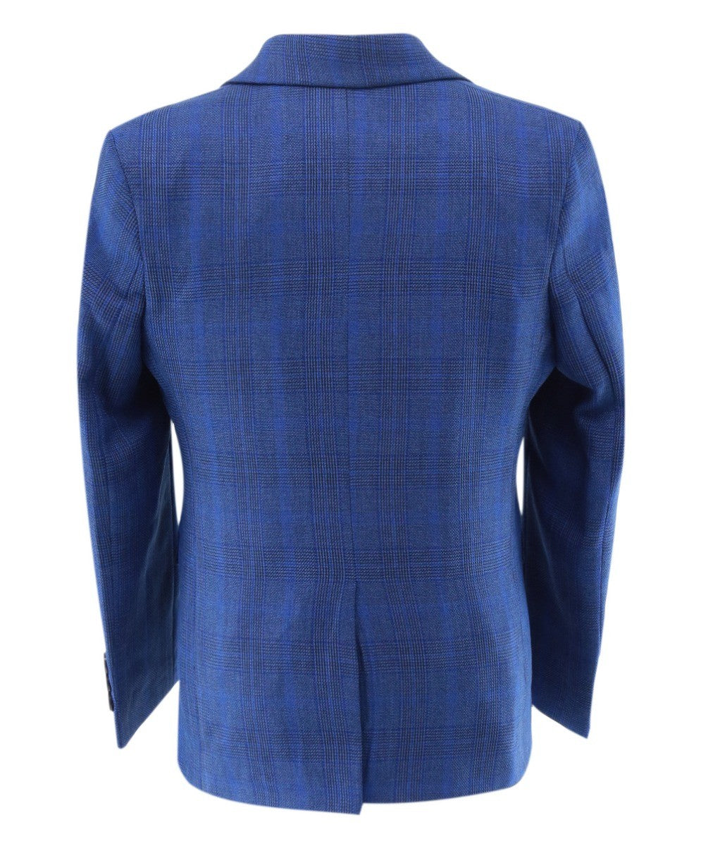 Costume à Carreaux Tailored Fit Bleu pour Garçons - LIONEL - Bleu Moyen