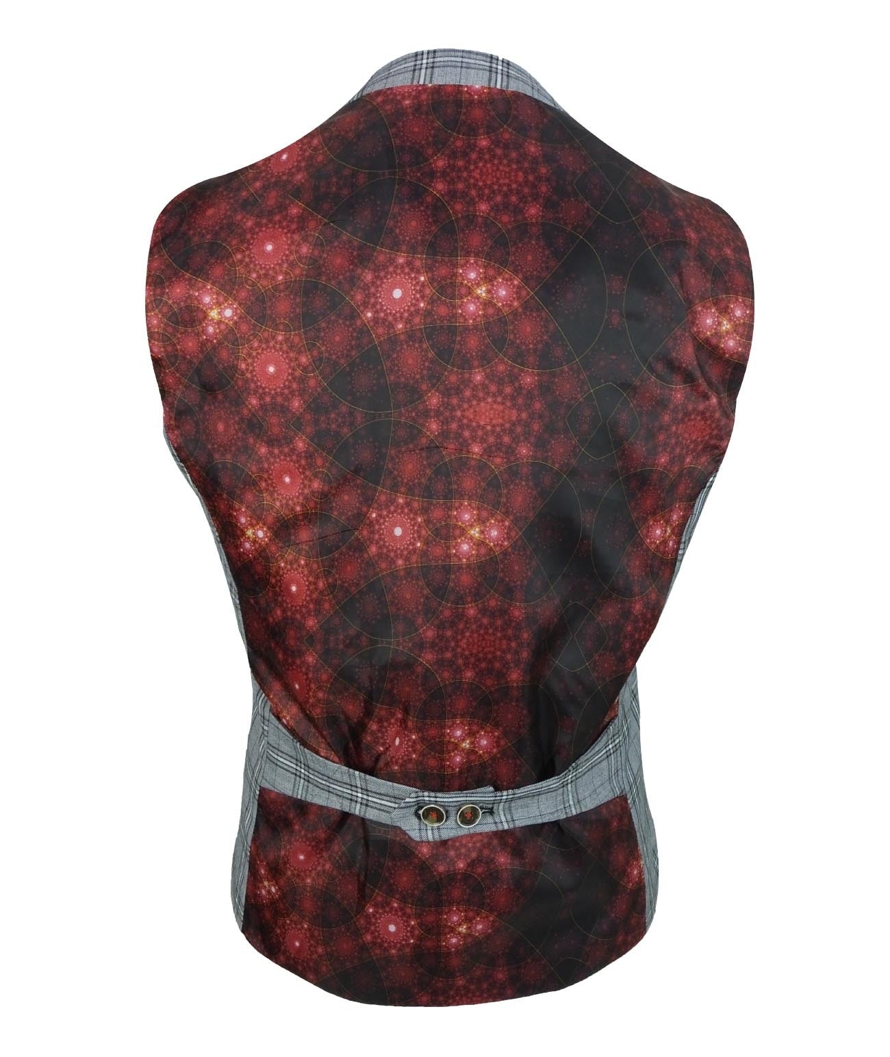 Herren Slim Fit Karo 3-teilige Anzug - MARCELLO - Grau