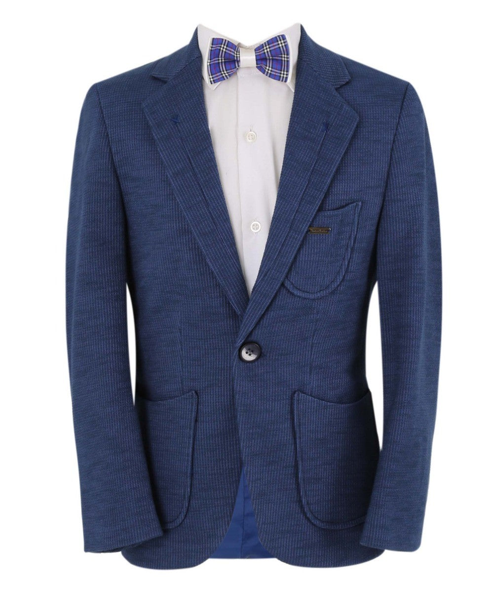 Blazer Formel en Tissu Twill Slim Fit pour Garçons - Bleu Marine