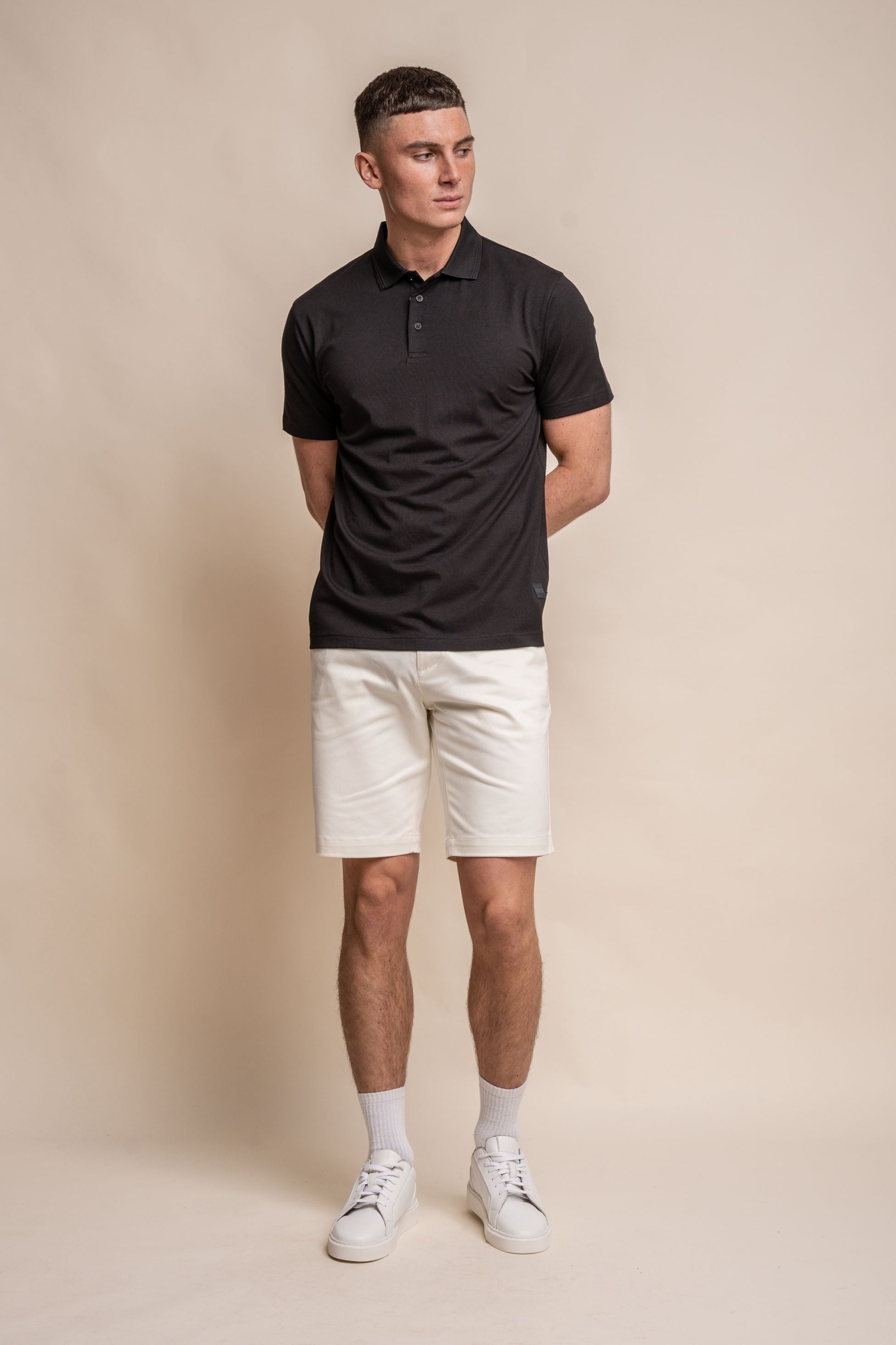 Men's Slim Fit Cotton Short Sleeve Polo Shirt - Kelsey - Black