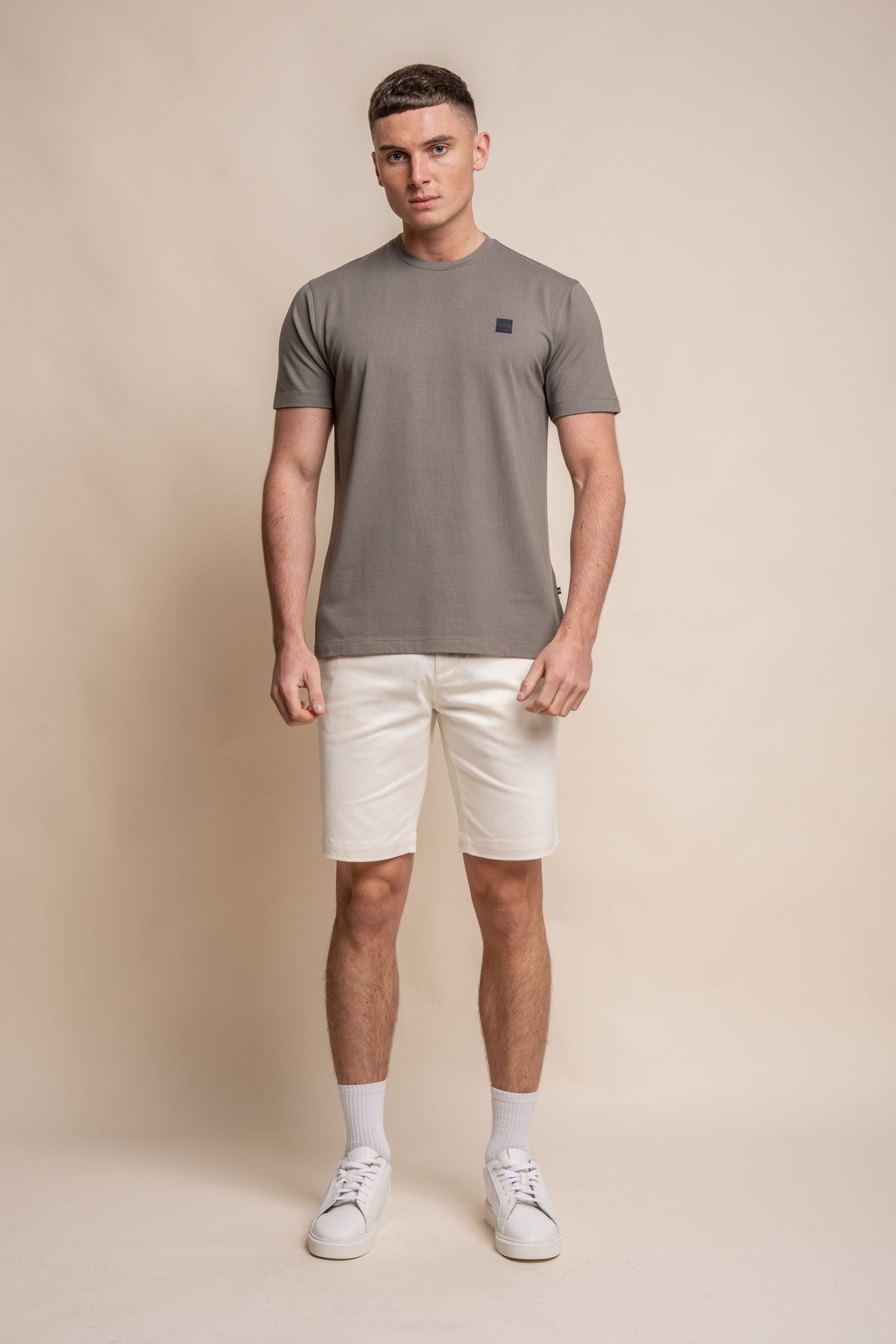 T-shirt en coton à col rond pour hommes - BOGART - Vert Sauge