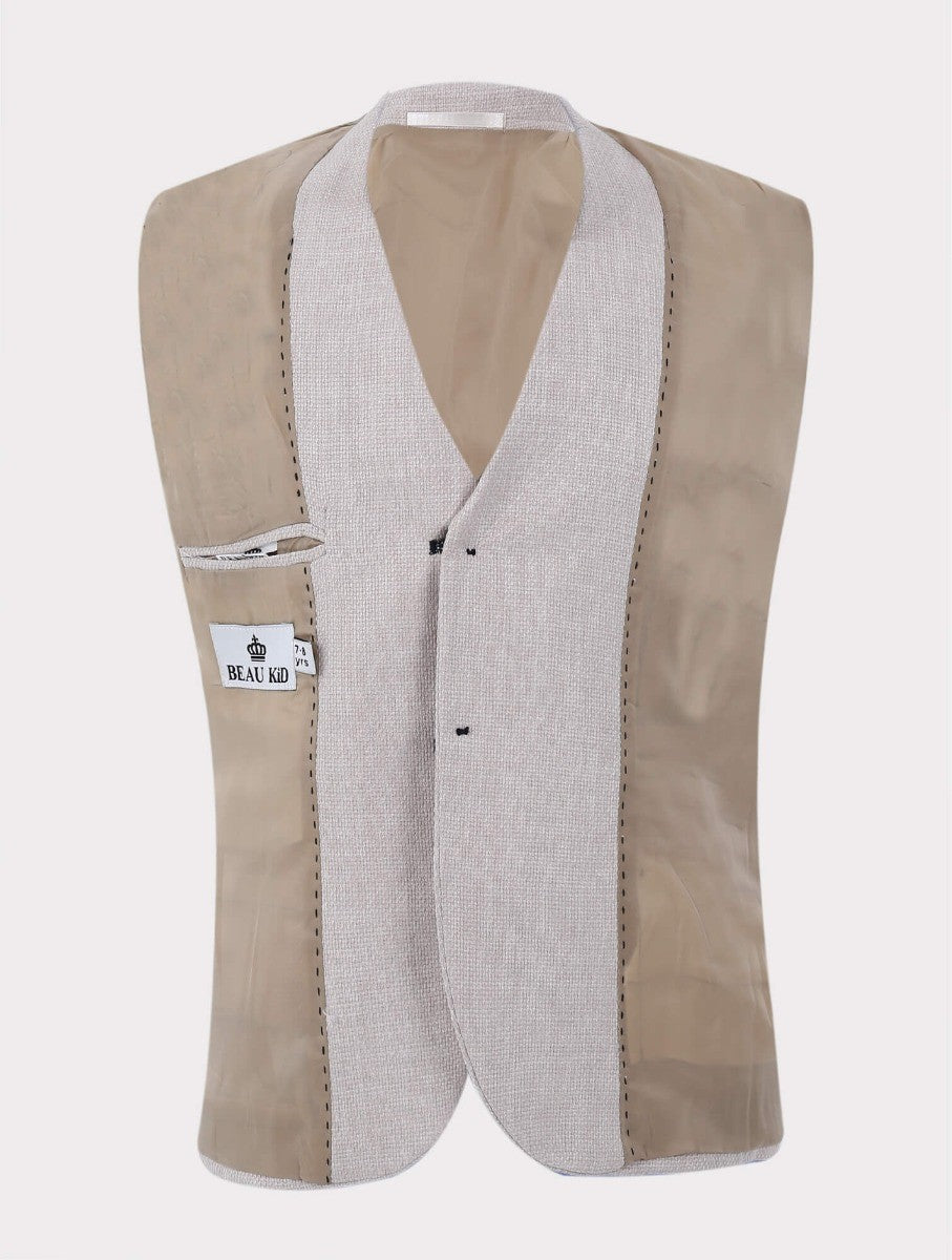 Ensemble Costume Style Tweed Beige pour Garçons - ELLIOT - Beige