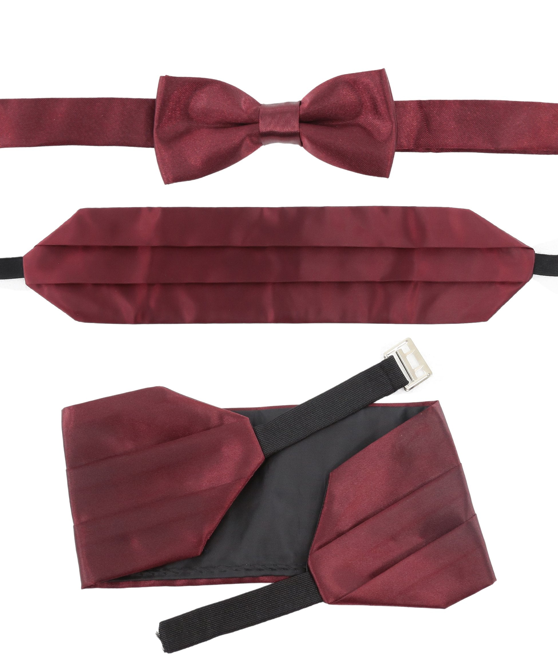 Boys Satin Cummerbund & Bow Tie set - Burgundy