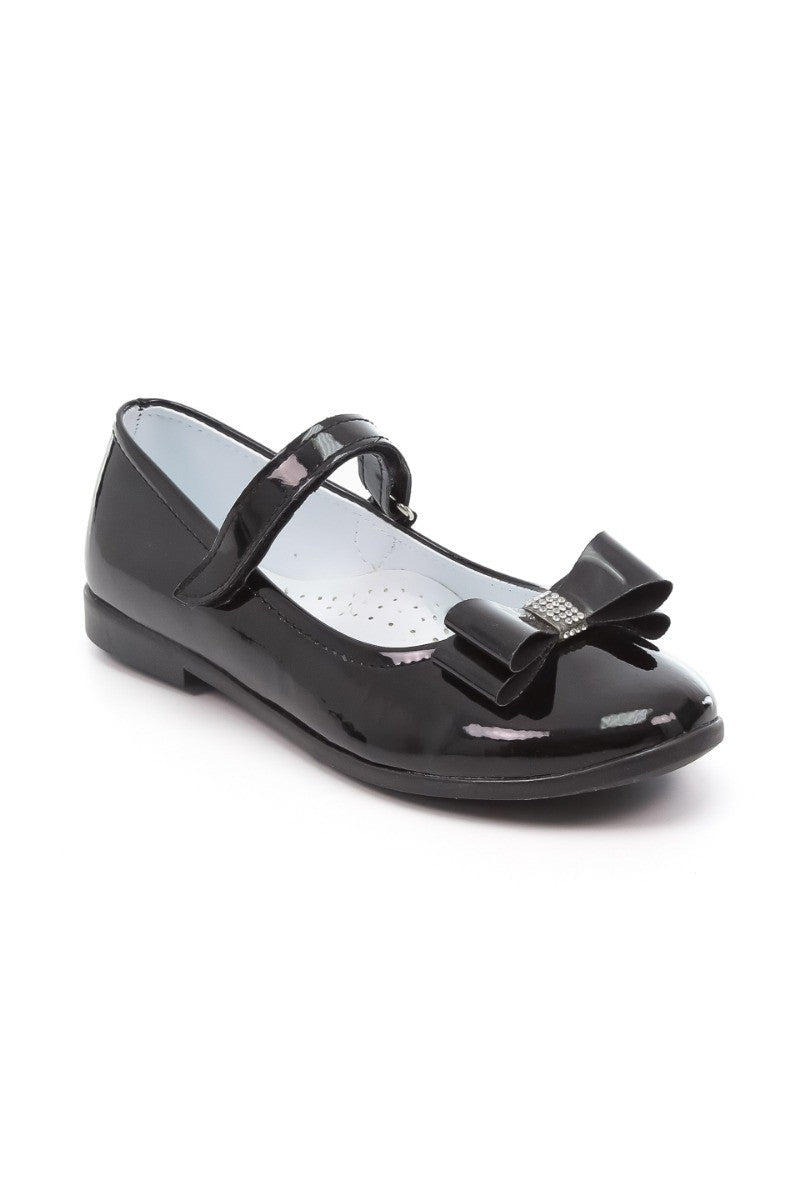 Girls Mary Janes Flat Patent Dress Shoes in Black, Gold, Ivory and